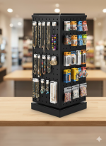 Pegboard Rotating Metal Display Stand with 20 Hooks - Image 4