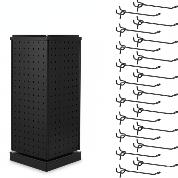 Pegboard Rotating Metal Display Stand with 20 Hooks - Image 3