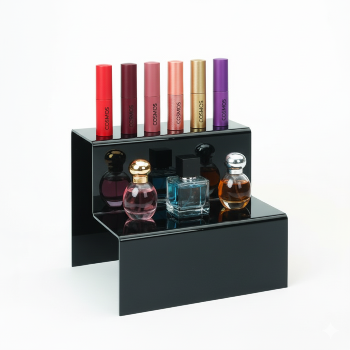 2 Step Black Acrylic Display Stand - Image 2