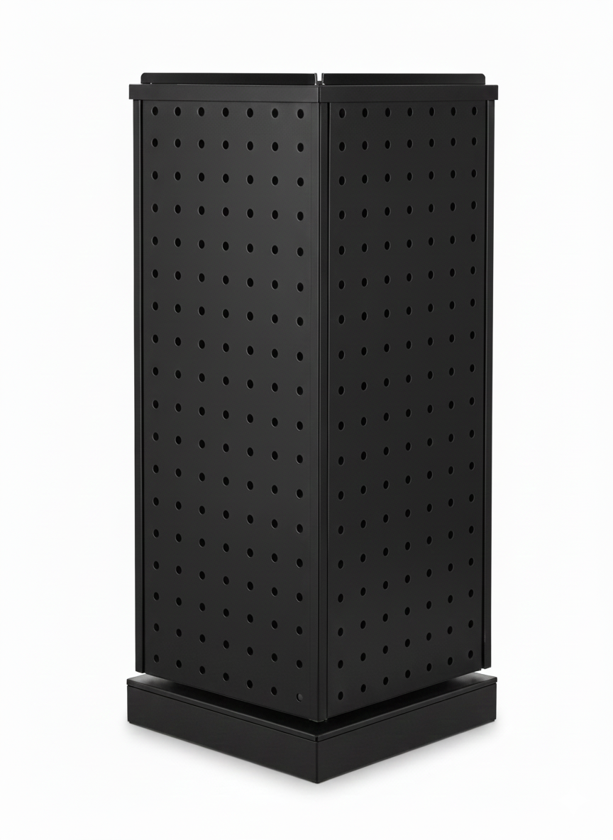Gemini_Generated_Image_xaeoaaxaeoaaxaeo Pegboard Rotating Metal Display Stand with 20 Hooks - Image 1