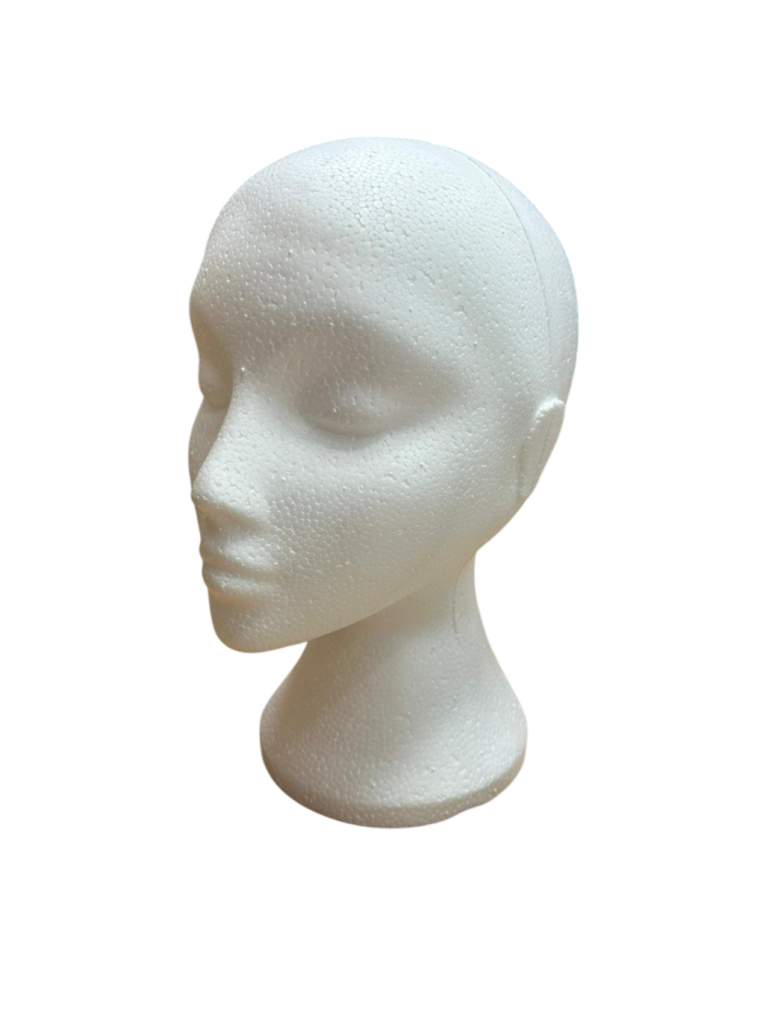 Female Styrofoam Mannequin Head 27cm - Image 2