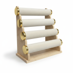 Wooden Bracelet & Bangle Display Stand with Cream Velvet Bars