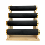 Wooden Bracelet & Bangle Display Stand with Black Velvet Bars
