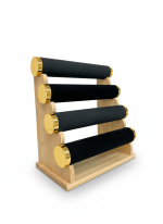 Wooden Bracelet & Bangle Display Stand with Black Velvet Bars - Image 3