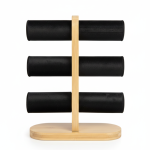 3 Tier Wooden Bangles Display Stand with Black Velvet Bars
