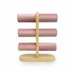 3 Tier Wooden Bangles Display Stand with Pink Velvet Bars