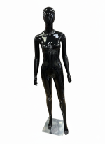 Black Female Full Body Mannequin - Straight Arms