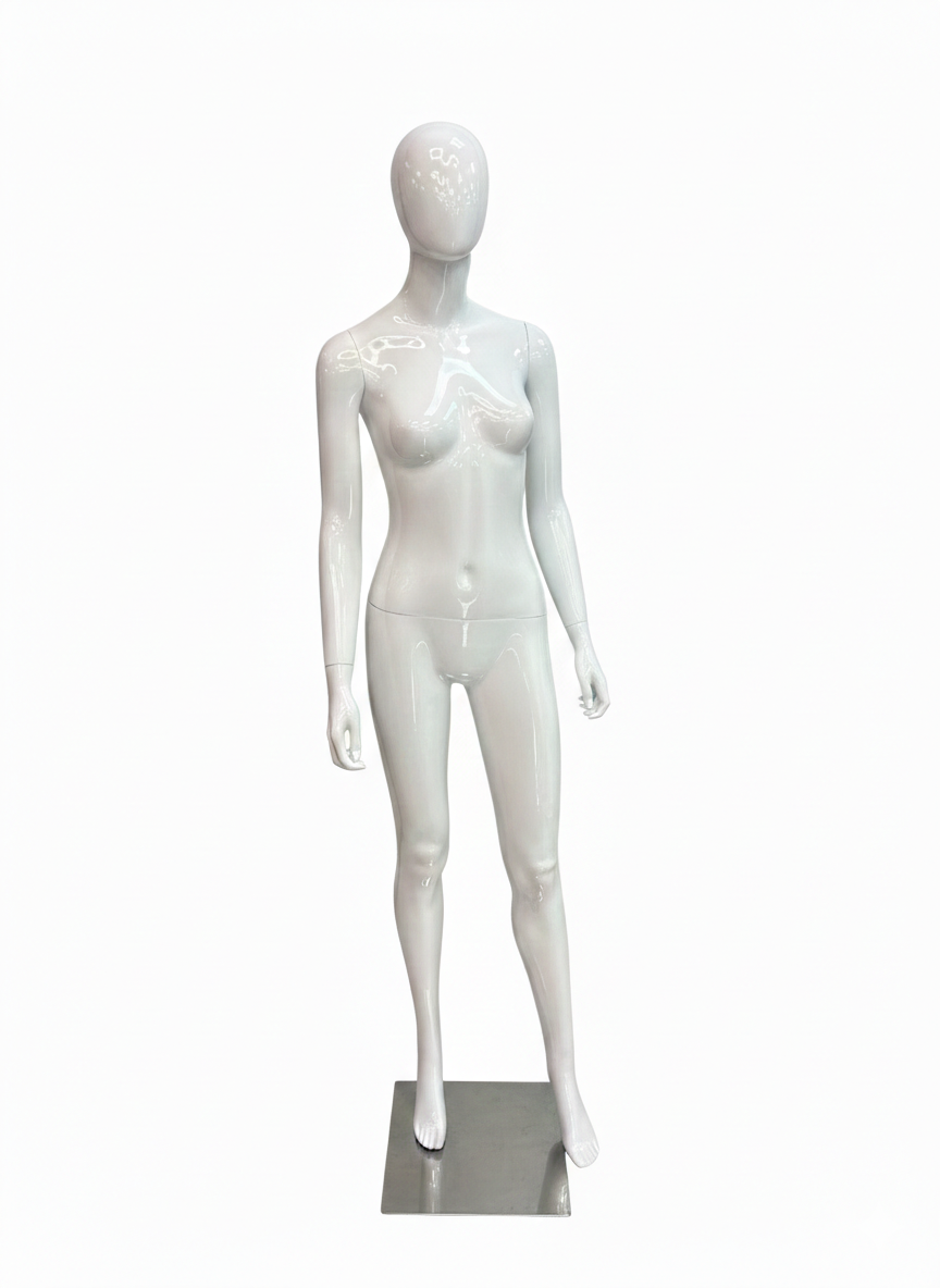 White Female Full Body Mannequin - Straight Arms