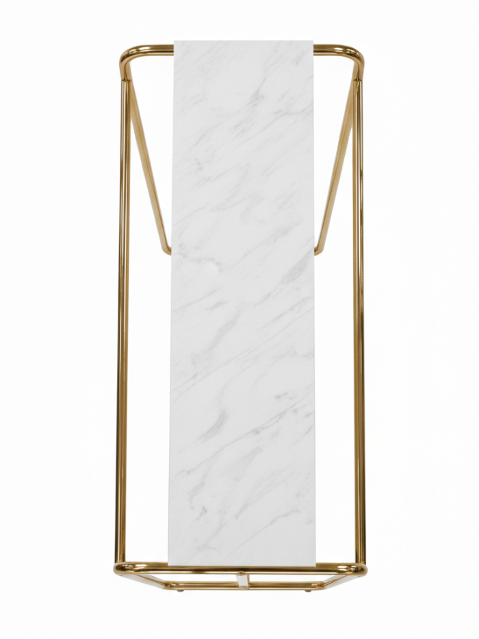 Gold Clothing Display Rail with Top Marble Shelf - Image 5