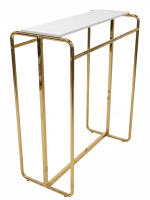 Gold Clothing Display Rail with Top Marble Shelf - Image 4