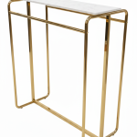 Gold Clothing Display Rail with Top Marble Shelf