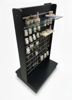 Black Double Side Slatwall Gondola Display Unit with Wheels - Image 2