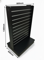 Black Double Side Slatwall Gondola Display Unit with Wheels - Image 3