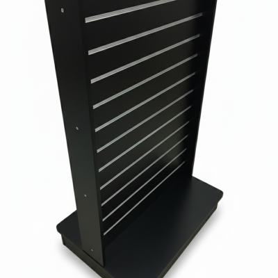 Black Double Side Slatwall Gondola Display Unit with Wheels