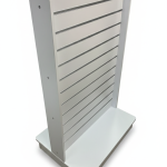 White Double Side Slatwall Gondola Display Unit with Wheels