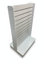 White Double Side Slatwall Gondola Display Unit with Wheels