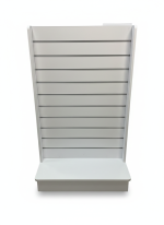 White Double Side Slatwall Gondola Display Unit with Wheels - Image 4