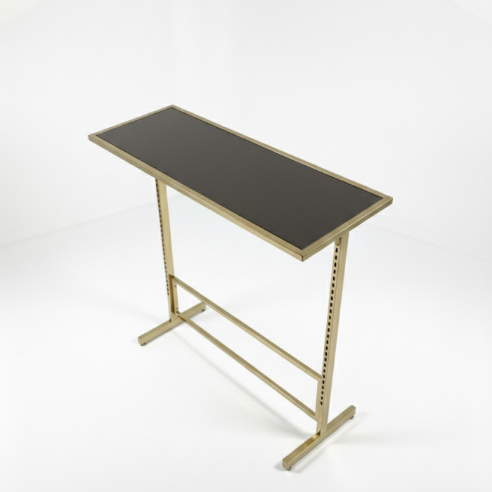 Boutique Gold Clothes Rail with Shiny Top Shelf - Image 2