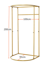 Portable Gold Rail Fitting Room - Brown Curtain - Image 2
