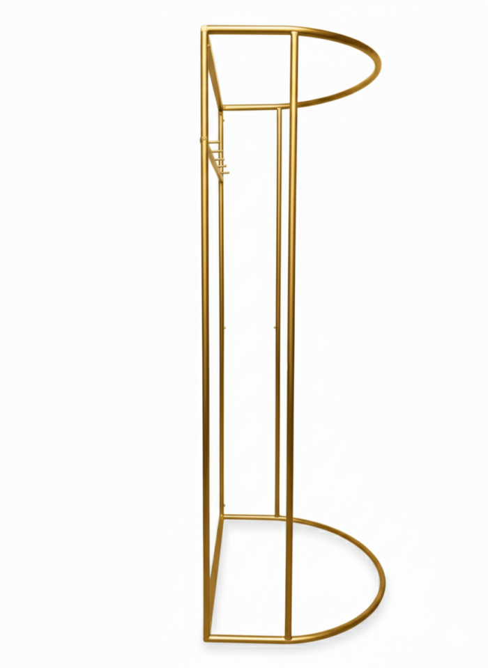 Portable Gold Rail Fitting Room - Brown Curtain - Image 4