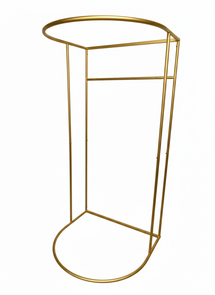 Portable Gold Rail Fitting Room - Brown Curtain - Image 5