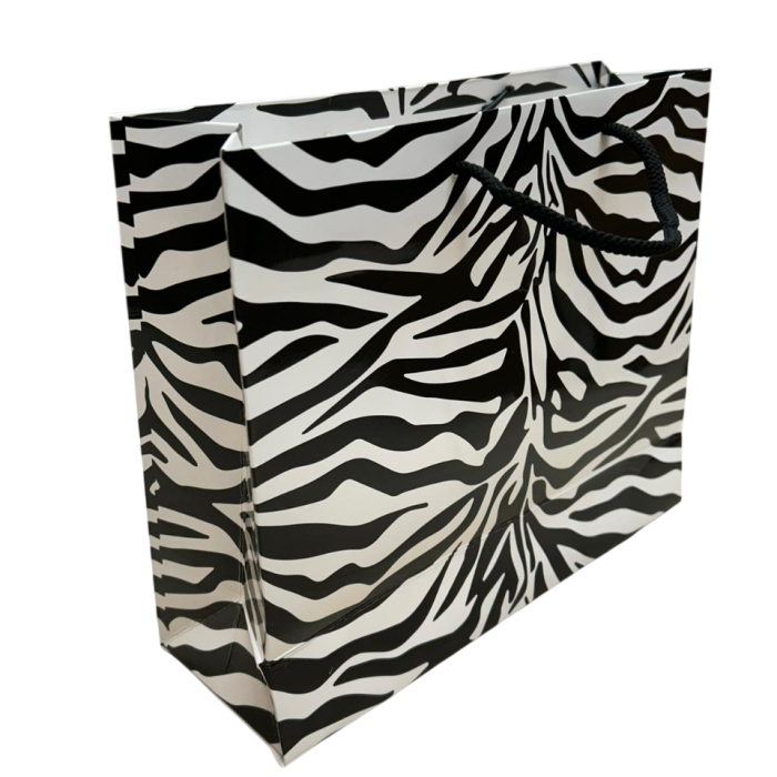 Black Zebra Pink Paper Gift Bags - Image 2