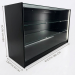 6Ft Black Wooden Shop Display Counter - Image 3