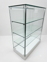 Glass Display Counter with LED-  120cm High - White Base - Image 4