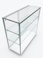 Glass Display Counter with LED-  120cm High - White Base - Image 2