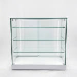 Glass Display Counter with LED-  95cm High - White Base