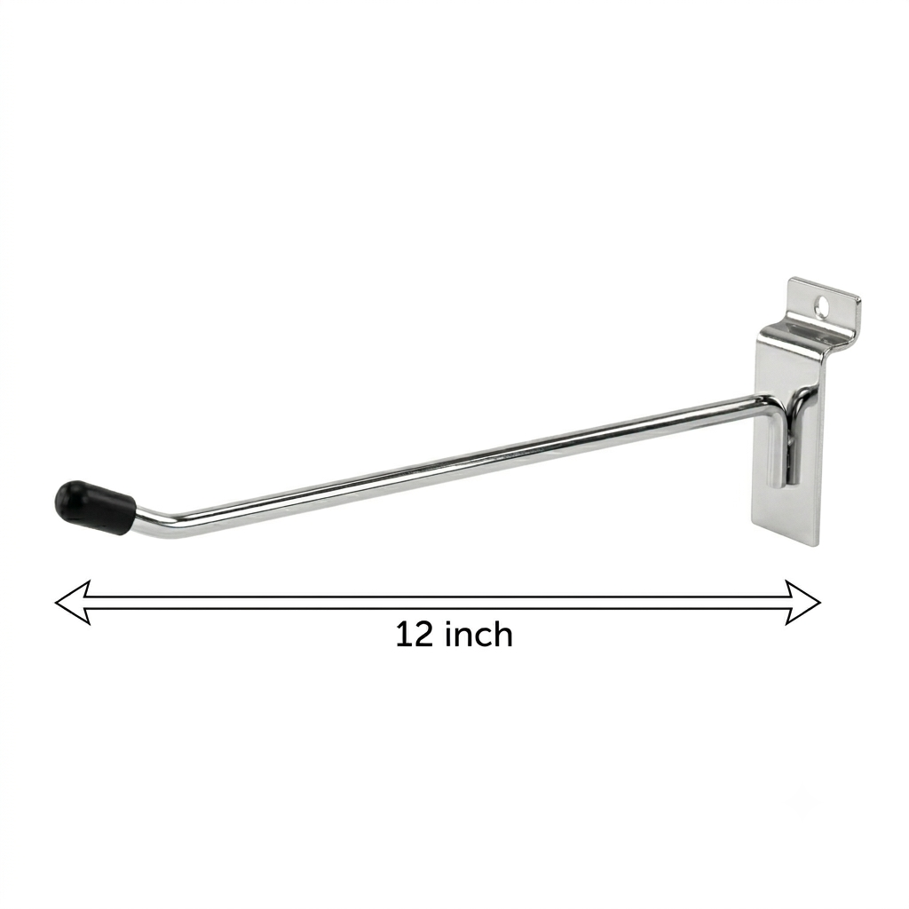 Slatwall Hooks (3) Slatwall Single Prong Hook - 12" - Image 1