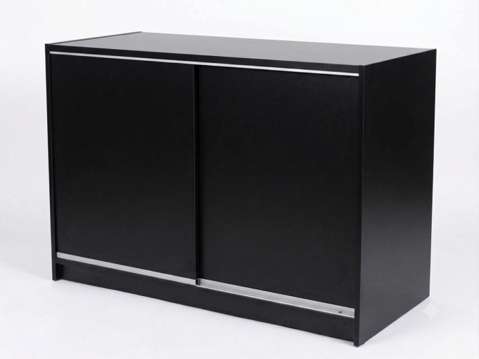 4Ft Black Wooden Shop Display Counter - Image 3