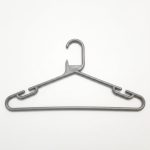 Adults Grey Plastic Hangers with Trouser Bar and Shoulder Notches - 42cm