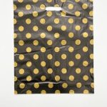 Black and Gold Polka Dots Plastic Carrier Bags