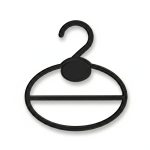 Black Plastic Scarf Round Hanger - Pack of 100