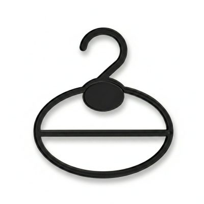 Black Plastic Scarf Round Hanger - Pack of 100
