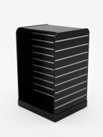 4-Sided Black Slatwall Gondola Display Unit with Top Shelf – 700mm Wide