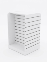 4-Sided White Slatwall Gondola Display Unit with Top Shelf – 700mm Wide