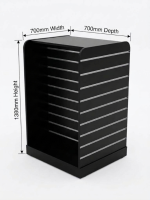4-Sided Black Slatwall Gondola Display Unit with Top Shelf – 700mm Wide - Image 2