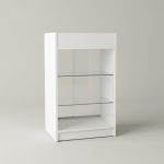 Till Block Counter with Glass Display - White